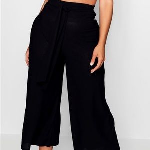Boohoo crepe tie waist culottes